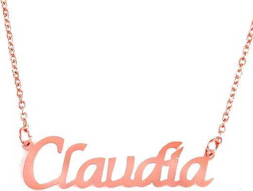 Kigu Claudia Nome Collana Personalizzata 18ct Placcato Oro Rosa Amazon It Gioielli