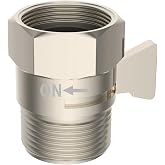 Hibbent All Metal 1 Pack Shower Head Flow Control Valve, G1/2 Brass Shut-off Valve with Metal Handle Lever, Shut OFF Water Flow Control Regulator for Handheld Shower, or Bidet Sprayer, Brushed Nickel