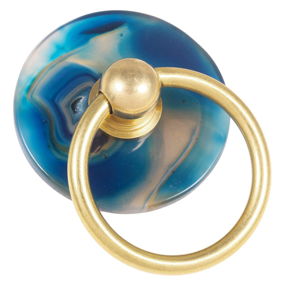 KYEYGWO Pack of 4 Round Agate Slice Cabinet Drawer Knobs Cupboard Door Knobs Pull Handle Knobs for Door Cabinet Drawer Dresser Wardrobe