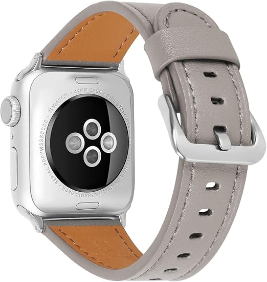 Amazon.com: JIKE compatible con Apple Watch Band 1.496 in 1.575 in, 42 mm44  mm Correa de reloj de cuero genuino compatible con Apple Watch Series 6/5/4/3/2/1,  SE Sport and Edition (marrón claro,