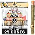 King Palm Mini Prerolled Cones - All Natural Preroll Palm Leaf Cone - Corn Husk Filter Tip - Organic Per Rolled Palm Leaf Wraps - 25 Cones per Pack - (1 Pack, 25 Cones, Fruit Passion)