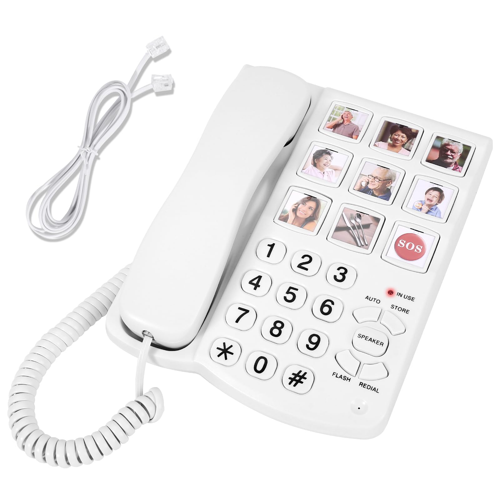 Photo 1 of Landline Phones for Seniors - Corded Home Phone for Seniors,9 Big Photo Buttons & One-Click Dialing-Dementia Landline Phone for Senior Alzheimers,for People with Visual,Hearing & Memory Impairments