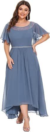 Illusion Neckline Chiffon Knee-Length Lace Dress Emerald Plus Size