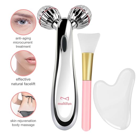 3D Microcurrent Facial Roller, Multifun Face Beauty Roller