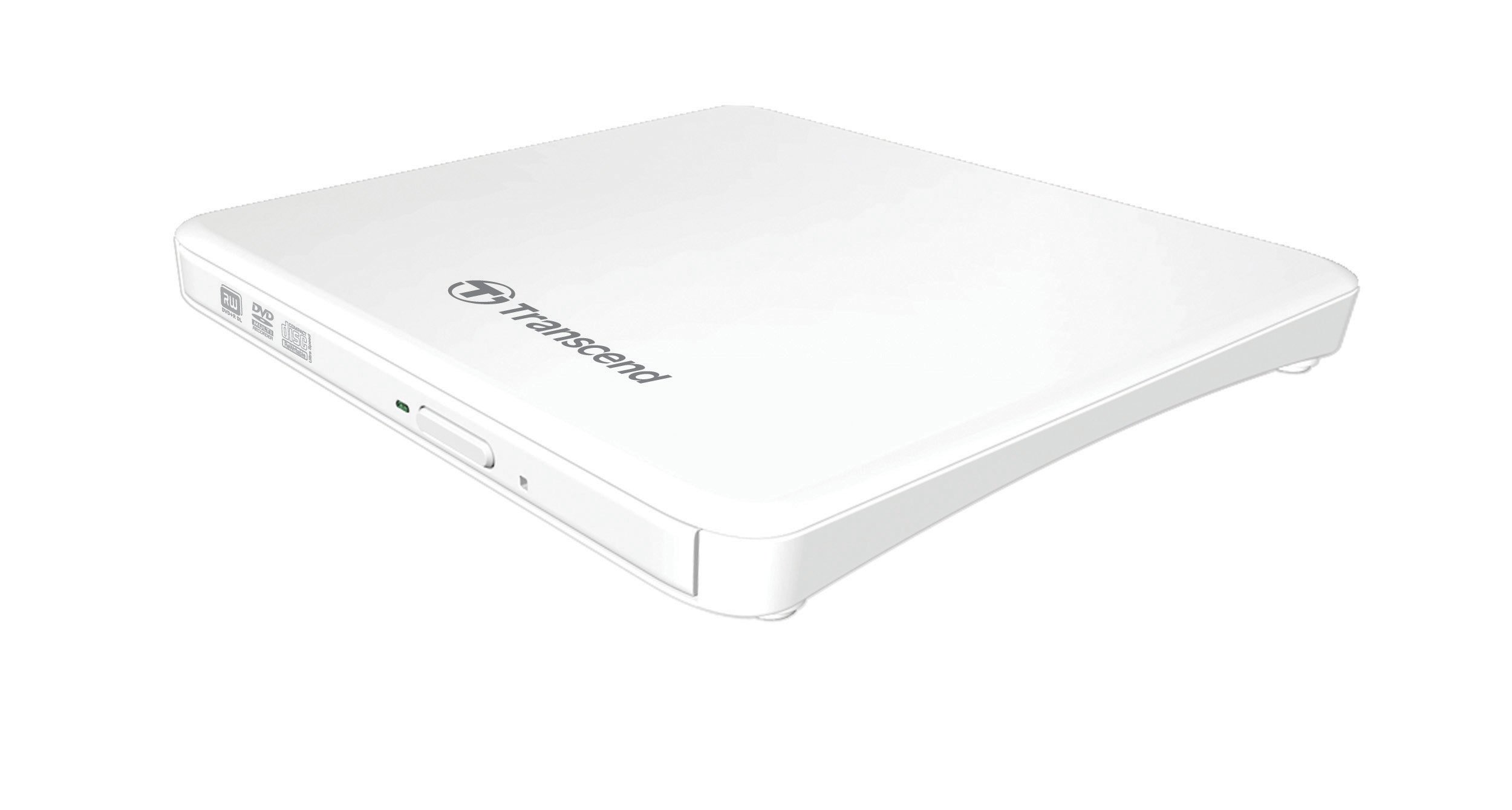 Transcend Extra Slim Portable DVD Writer - White