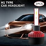 H1 LED Headlight Bulbs All-in-One Conversion Kit 10000LM Super Bright 6500K White LED Car Headlight Bulb Front Light Low/High Beam,2 Pack
