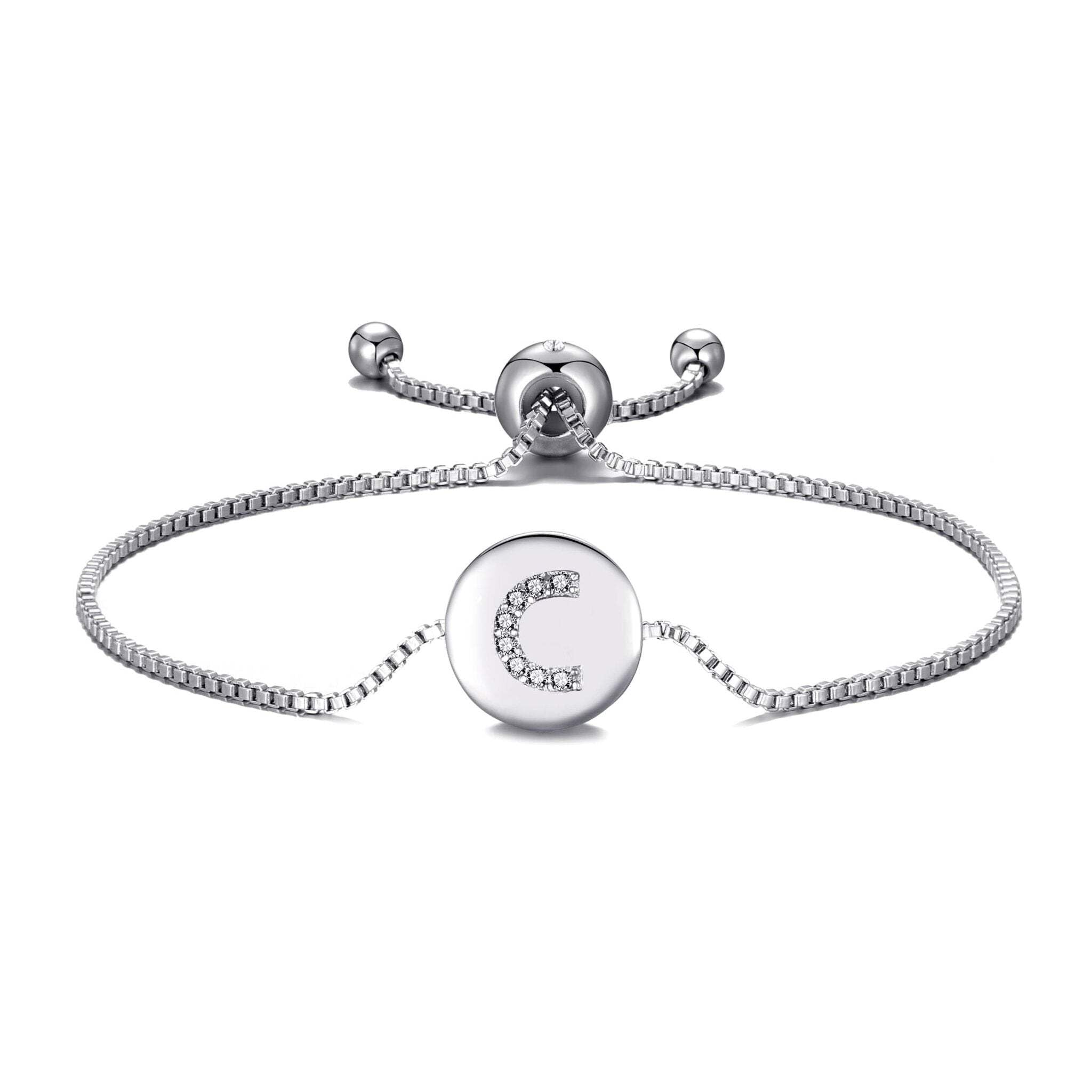 Philip Jones Initial Friendship Bracelet Letter C Created with Zircondia® Crystals — image 1