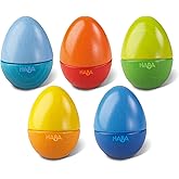 HABA Musical Eggs - 5 Wooden Eggs with Acoustic Sounds, Made in Germany, Kids Musical Instruments, Montessori Toys, Learning 