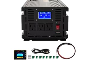 Uargd 2000W Modified Sine Wave Power Inverter, Converts DC 12V to AC 120V, Equipped with LCD Display, Remote Control, LED Ind