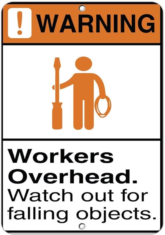 Letrero de metal vintage de HAPPYNG para avisar a los trabajadores por