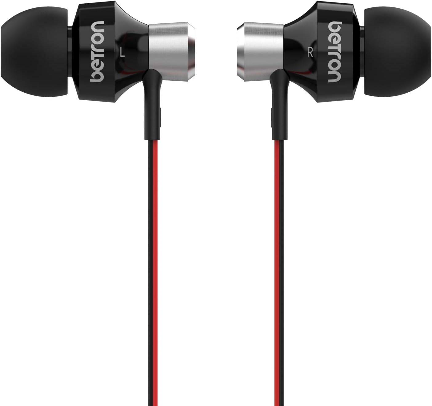 Betron DC950 Earphone, Noise Isolating, Powerful Bass, Replaceable Earbuds, Portable in Ear Headphones, Compatible with iPhone, iPad, iPod, Samsung, MP3 Players and Android Devices, Black: Electronics
