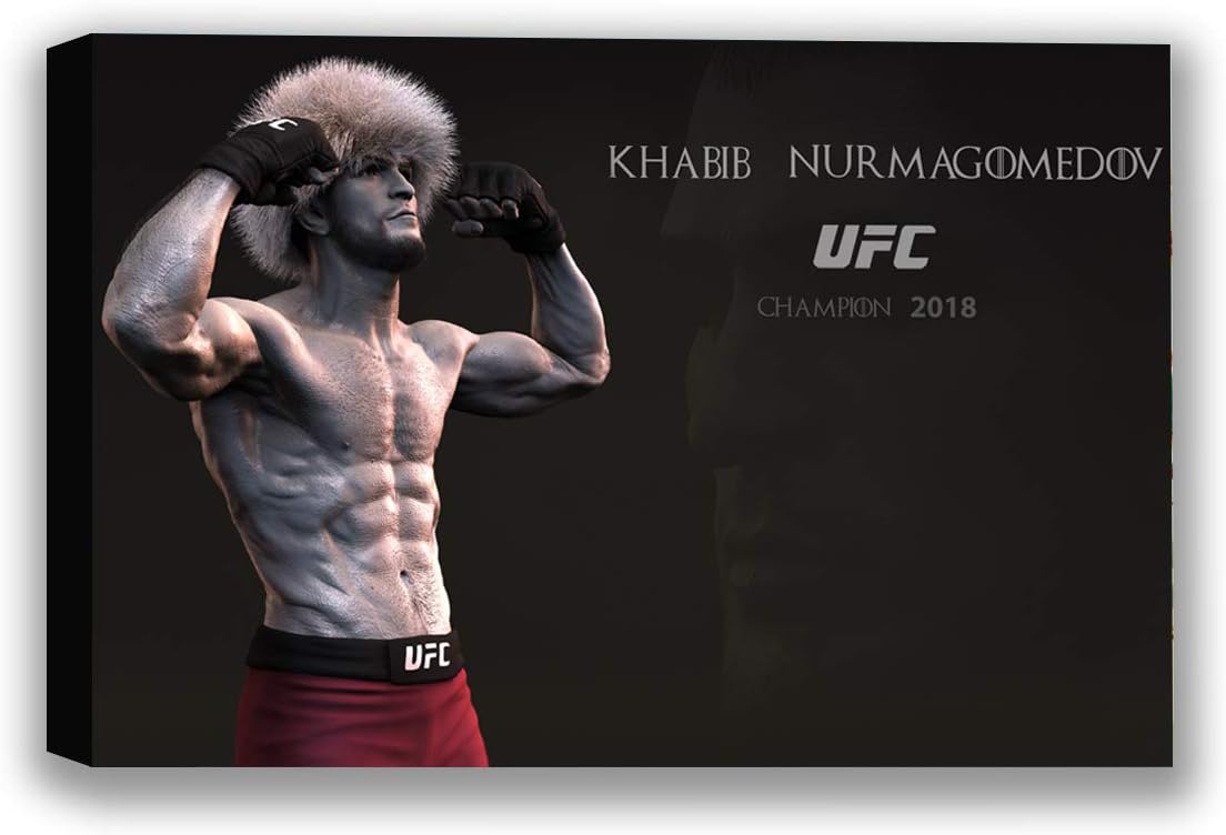 Khabib Nurmagomedov Canvas Wall Art Boxer In Papakha Home Decor Prints 32" x 40" NO FRAME