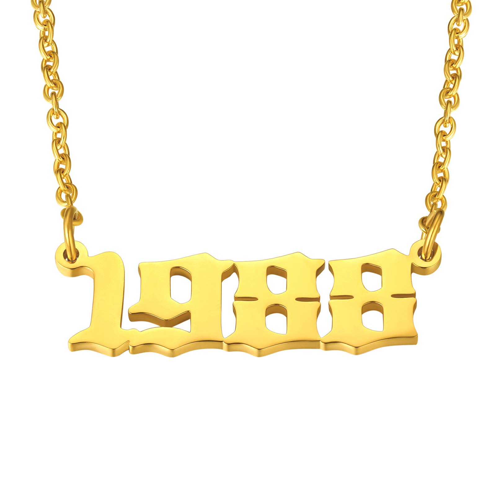 FindChic Gold Year Necklace Gold Dainty Necklace Number Chains