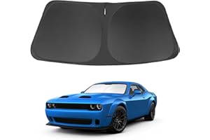 LHFLIVE Windshield Sun Shade Compatible with 2015-2023 Dodge Challenger Accessories Coupe,SRT Hellcat,Redeye,GT,RT,TA Coupe,Widebody,SXT,RT Scat Pack Sun Visor Protector