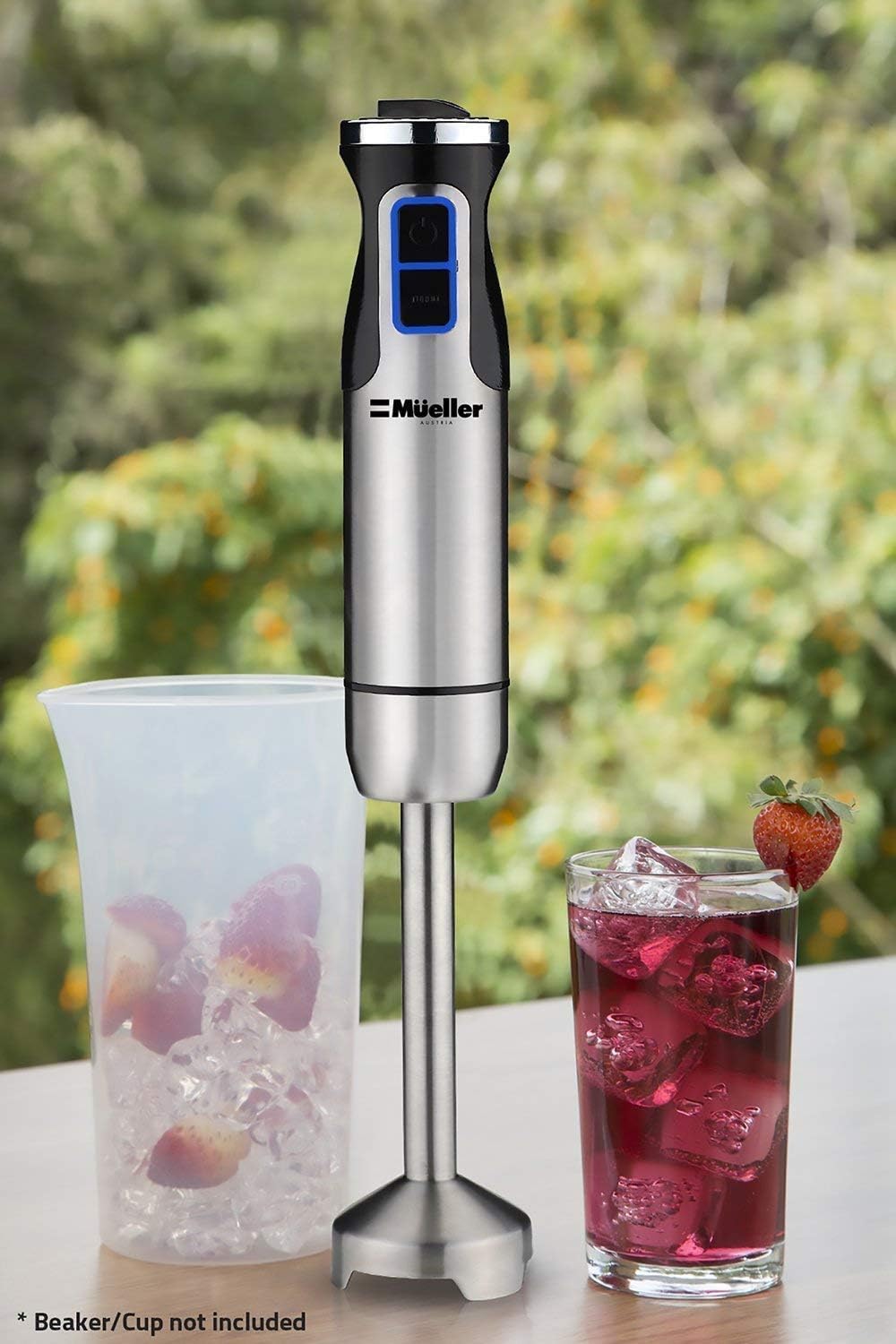 Mueller Austria Ultra-Stick 500 Watt 9-Speed Immersion Multi-Purpose Hand Blender Heavy Duty Copper Motor Brushed 304 Stainless Steel With Whisk, Milk Frother Attachments: Kitchen & Dining