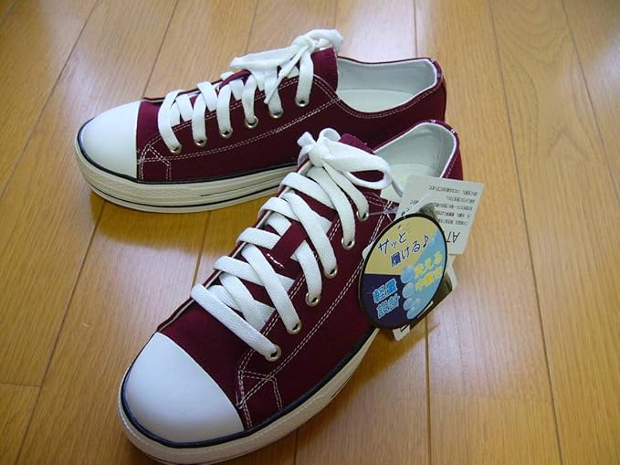 Amazon Co Jp しまむらプチプラのあやコラボ軽量キャンバススニーカー赤ワインレッドlサイズ洗える中敷きしまコレ限定色 ホビー 通販