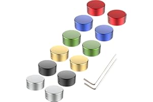 SOLUTEK Pedal Footswitch Topper Metal Buttons with 3 Screws and Rubber Insert Fit Firmly on Pedal Switches(3/8"10mm) Increase