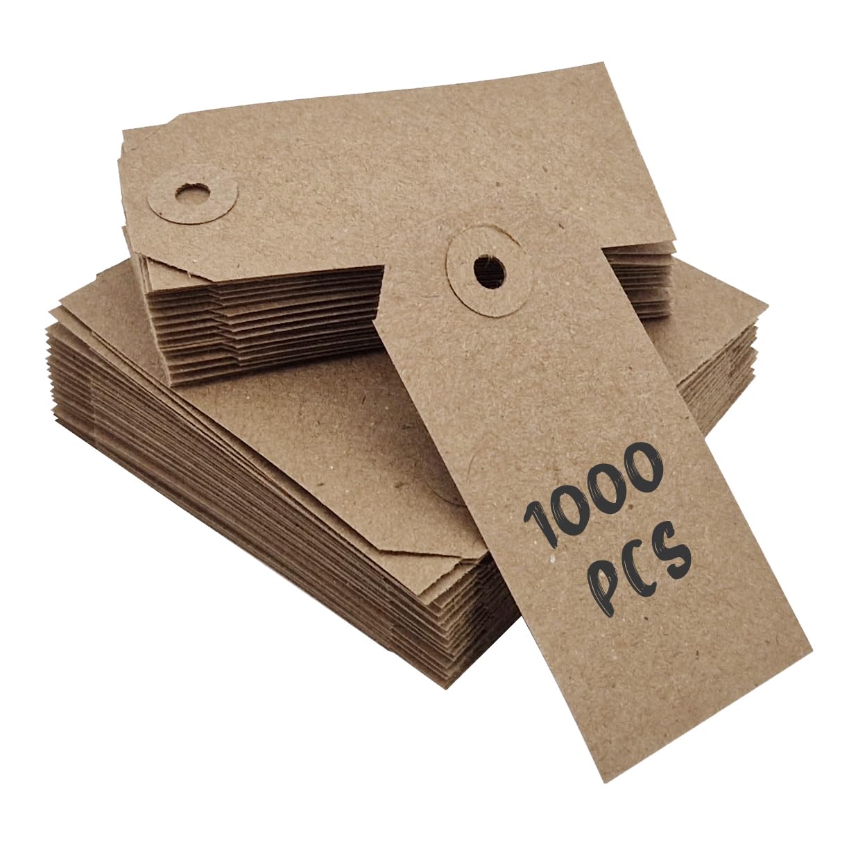 Swift Unstrung Tags Brown Reinforced Card Clothing Parcel Label Gift Swing Tickets Kraft Price Labelling 83mm x 41mm (Pack of 1000)