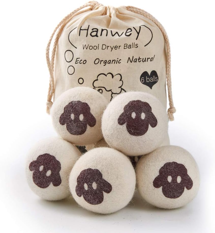 Wool Dryer Balls, Hypoallergenic Tumble Dryer Balls, Reusable, Faster