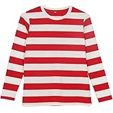 Smile Fish Crew Neck Where is Waldo Shirts Long Sleeve Striped T-Shirt