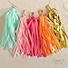 Ling's moment 20 PCS DIY Tissue Paper Tassel Banner, Unassembled Pompom Garland for Wedding, Bachelorette, Baby Shower, Birthday, Fiesta Fringe Party Banner, Home Decorations(Gold,Mint,Pink,Orange)