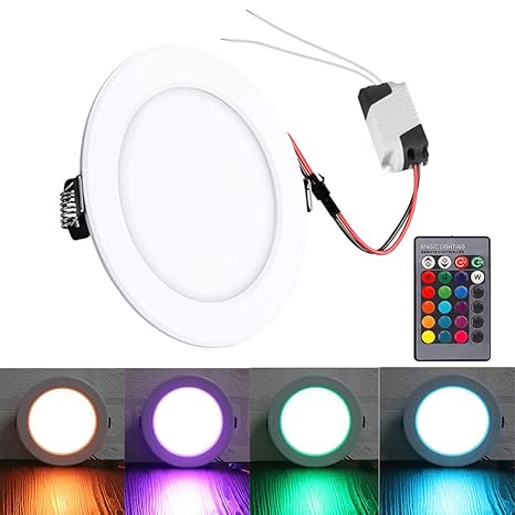 Lemonbest Led Panel Light Rgb Color Changing Downlight Concealed Recessed Ceiling Lamp Flat Light With Remote Control Ac 85 265v 5w