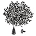 NYKKOLA 100Pcs/Set 9.5mm Silver Cone Spikes Screwback Studs DIY Craft Cool Rivets Punk - Black