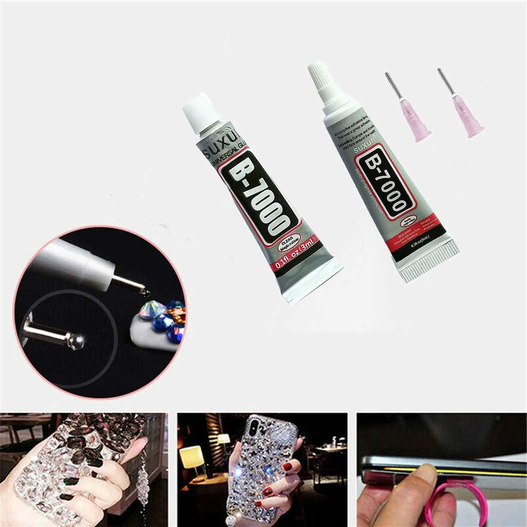 Efaster Multi-Purpose Clear Glue Contact Adhesive B-7000 Glue Adhesive,DIY Waterproof Super Glue,Strong Super Glue for Phone Screen Jewelry Watch Repair,3 Combinations Availabled (Combination A)
