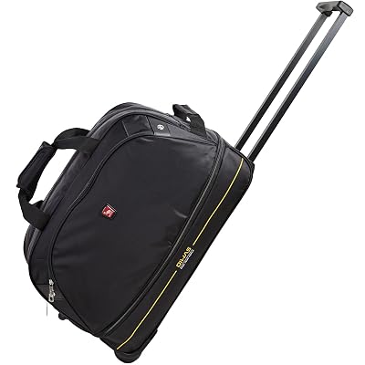 OIWAS 22 inch Rolling Duffle Bag with Wheels, Small Duffel Bag with Wheels Weekend Overnight Travel Carry On Luggage Expandable 50L to 60L Women Men Black