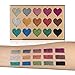 New Beauty Glazed Highly Pigmented Pressed Glitter Eyeshadow Palettes 15 Colors Mineral Foiled Long-Lasting Shimmer Powder Heart Shade Eye Shadow Palette Waterproof Flash Shimmer Makeup Powder Kit
