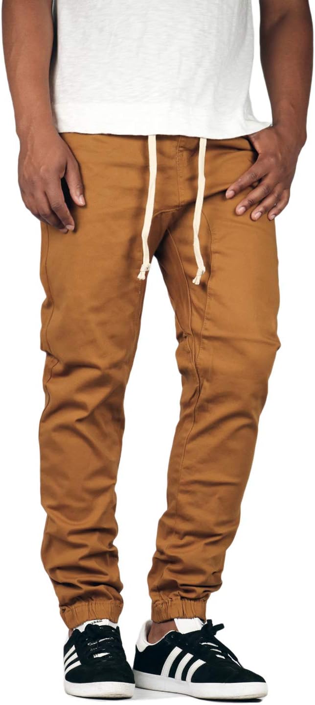 Mersenne Men's Twill Drop Crotch Jogger Pants