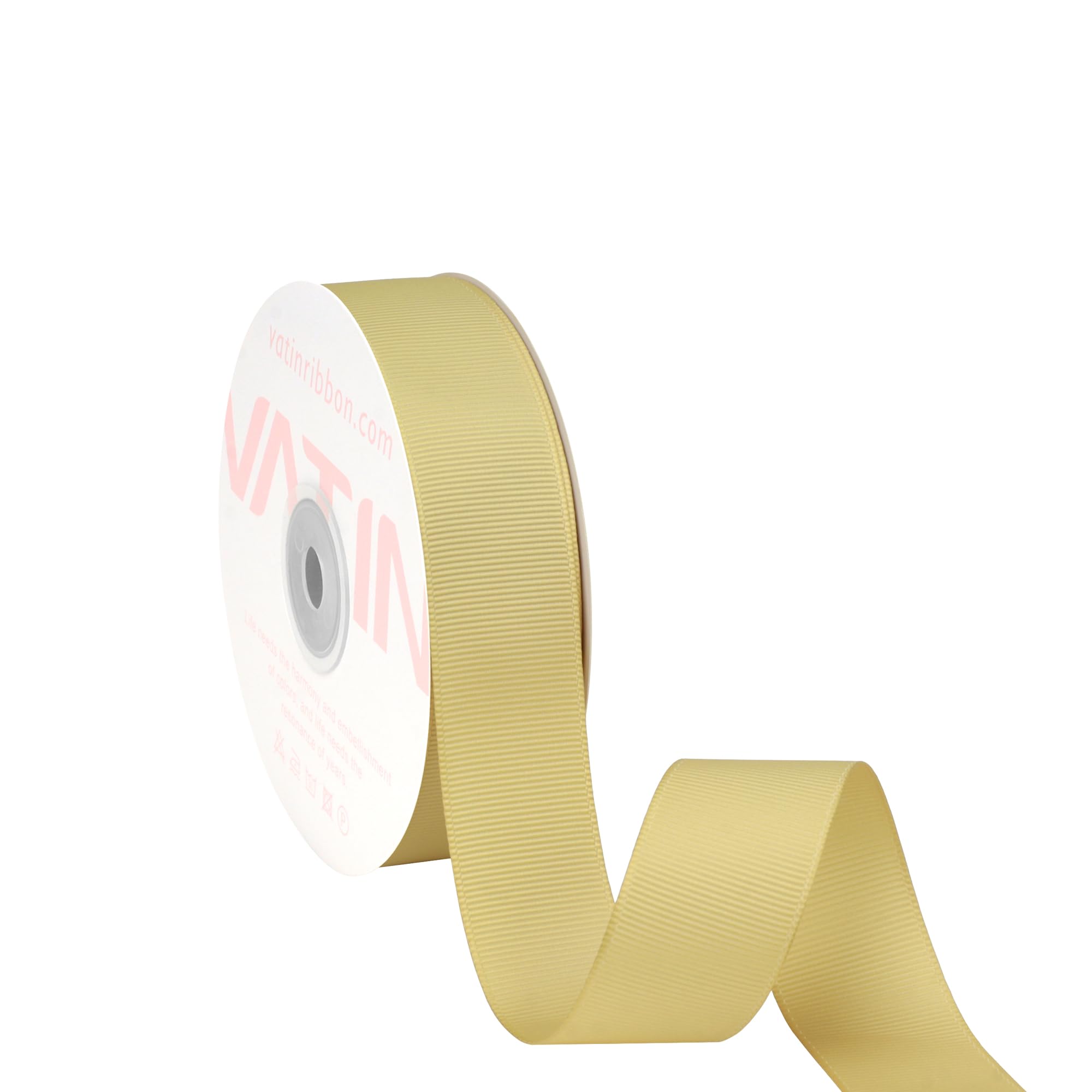 VATIN 25mm Grosgrain Ribbon, 45 Metre,23 Metre Each Roll Perfect for Wedding Decor, Wreath, Baby Shower,Gift Package Wrapping and Other Projects Gold