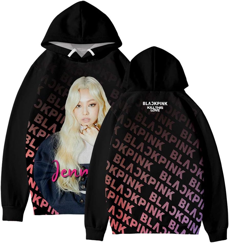 Xsayjia Blackpink Korean Women's Combination 3D Digital Printing Hooded Sweater Men and Women Blackpink Hoodie Kpop Hip Hop Sweatshirt