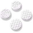 PlayVital Thumb Grip Caps for Steam Deck LCD, Silicone Thumbsticks Grips Joystick Caps for Steam Deck OLED - Diamond Grain & Crack Bomb Design White