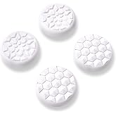 PlayVital Thumb Grip Caps for Steam Deck LCD, Silicone Thumbsticks Grips Joystick Caps for Steam Deck OLED - Diamond Grain &amp; Crack Bomb Design White