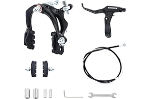 WEEROCK Front Bike Calip Brake, Front C Brake, Rim Brake with Left Aluminium Alloy Brake Lever, Bike Cable for Kids Bike, Chi