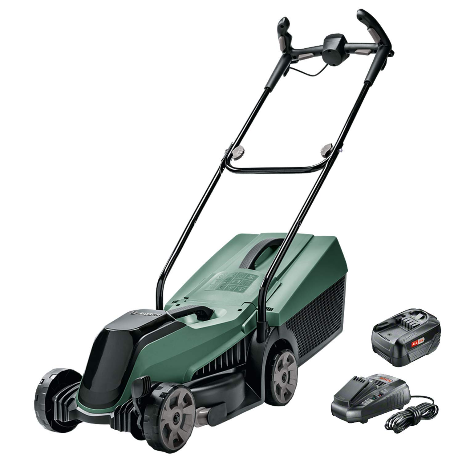 Bosch Cordless Lawnmower CityMower 18 (18 Volt, 1x battery, cutting width: 32 cm, lawns up to 300 m², in carton packaging)