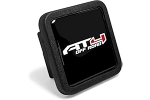 iPick Image for GMC AT4 Black Rubber Heavy-Duty 2" Trailer Tow Hitch Receiver Cover for Class 3 and Class 4