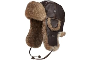 frr Vintage Rodeo Leather Rabbit Fur Aviator Hat