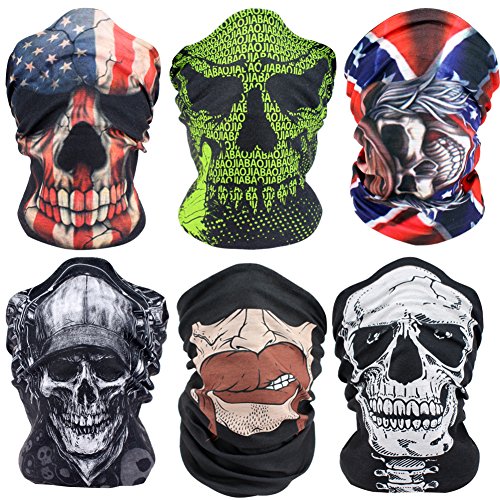 Skull Face Mask Tube Versatile Outdoor Masks Riding Bandana Running Headbands Helmet Liner Wonderful Set