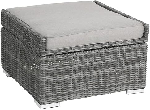 Greemotion Pouf De Jardin En Resine Tressee Bari Pouf Exterieur