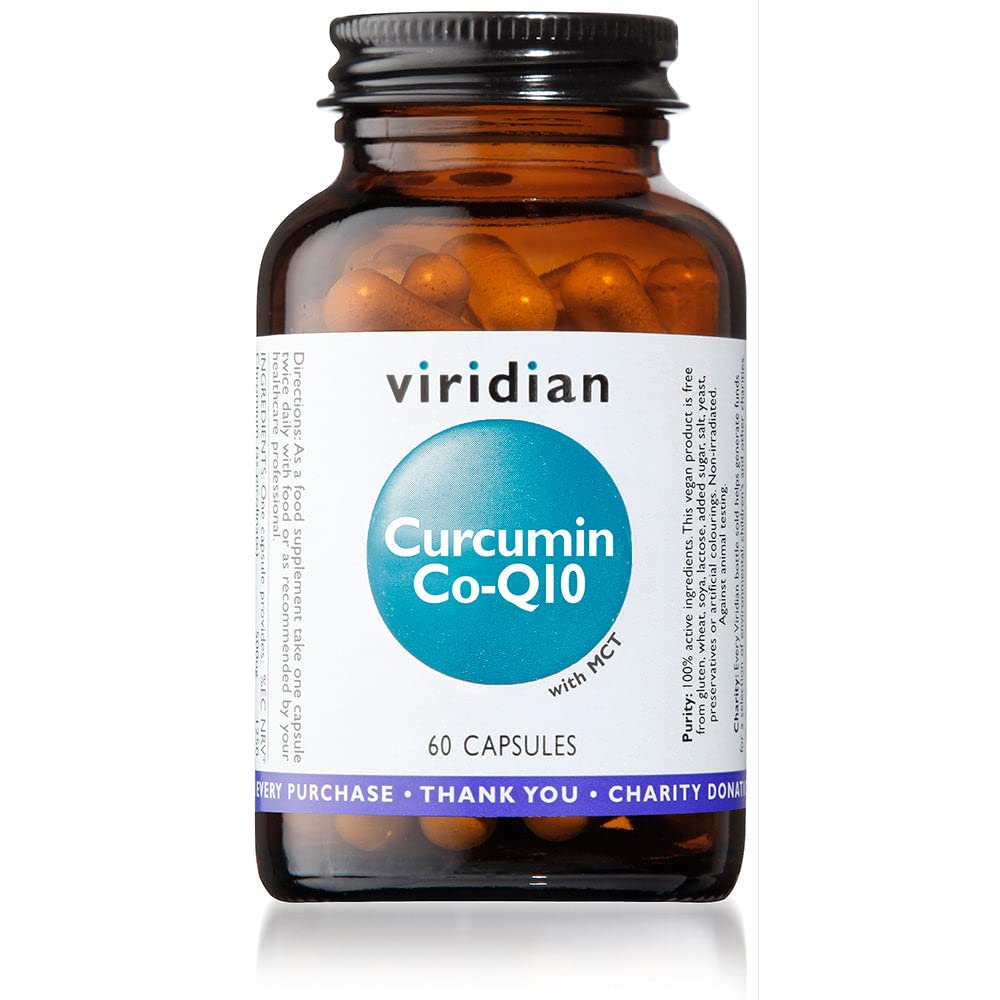Viridian - Curcumin CoQ-10 Capsules 60 | Turmeric Extract with CoQ10 & MCT | Full Spectrum Curcuminoids | Nutritionist Formulated | Vegan | Exclusively Active Ingredients