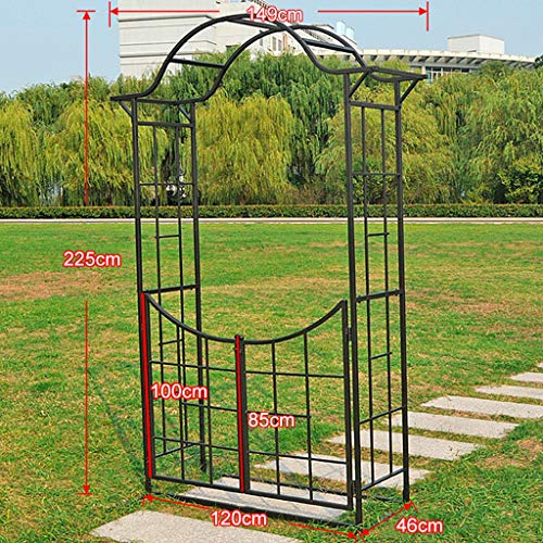 YICOL Rosenbogen Torbogen mit Tür, Kletterpflanze Unterstützung für Rose Vines Jasmin, Outdoor Patio Rasen Hinterhof… – Bild 6