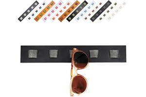 ACOCOFE Sunglass Organizer Wall Mount, Wood Eyeglass Storage Holder, Glasses Rack for Multiple Eyewear Display Men Women (Black-black)