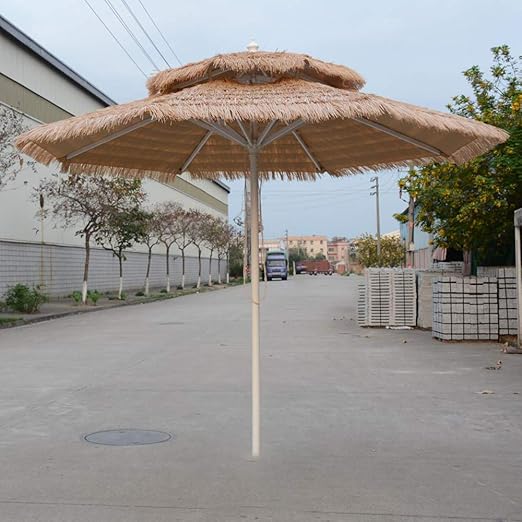 Parasol Wyzqq 2 5m Double Top Straw Like Outdoor Umbrella Hawaiian Tiki Umbrella Pool Patio Beach Umbrella Thatched Tiki Artificial Straw Aluminum Alloy Bracket Amazon Co Uk Garden Outdoors
