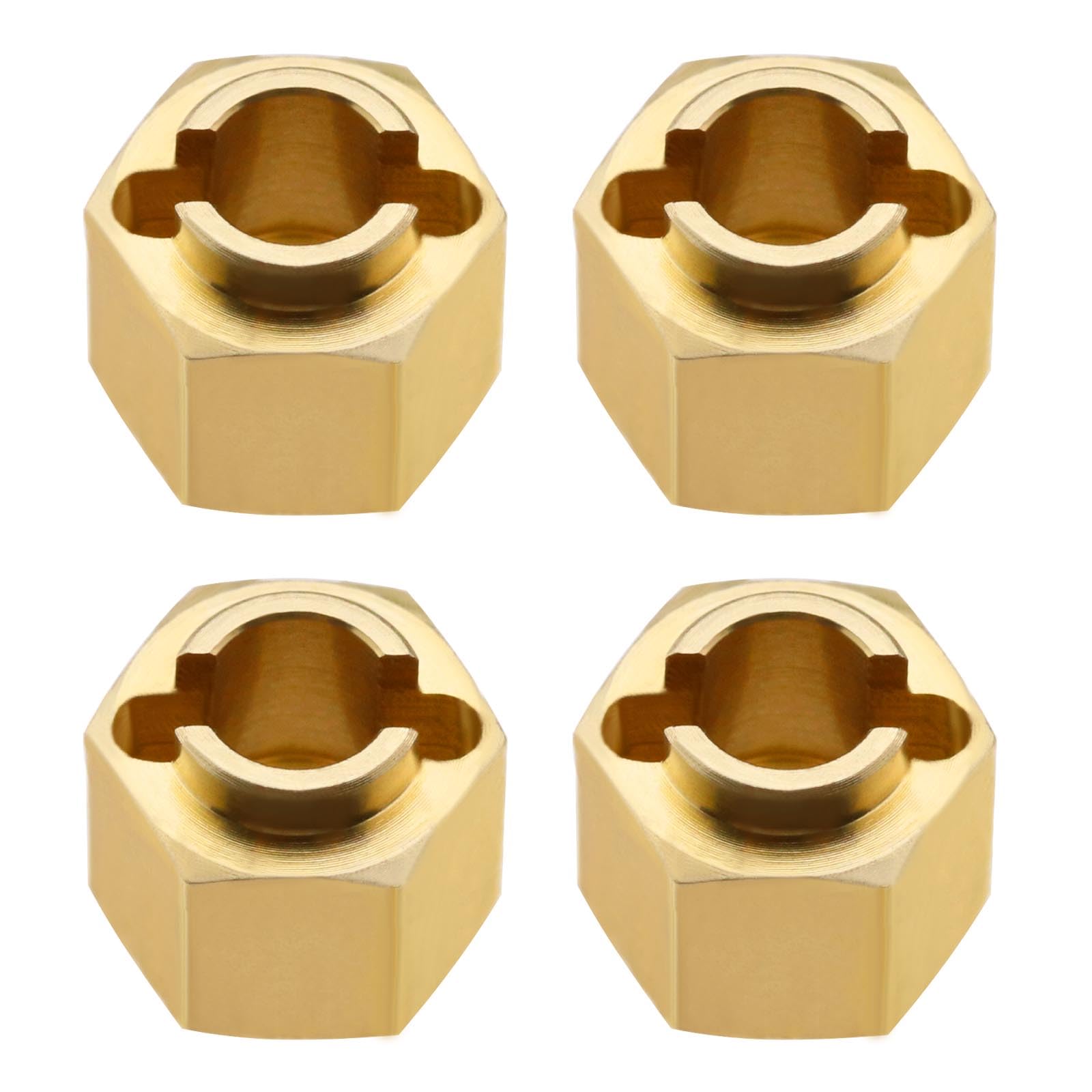 SG Store 4PCS 5mm Brass Wheel Hex Hub Extender Adapter Compatible with 1/18 TRX4M RC Crawler Car Upgrades Parts Replacement Accessories