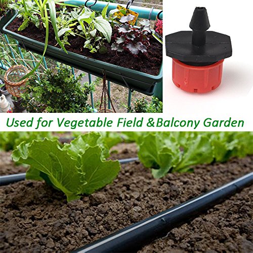 Youngneer Adjustable Irrigation Drippers Emitters Micro Sprinklers Heads 1/4” Drip Watering Kits for Greenhouse Patio Garden Flower Bed 150 Pack
