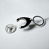 Mercedes-Benz Keyring with Shopping Trolley Token Chrome Plated 75mm view 4
