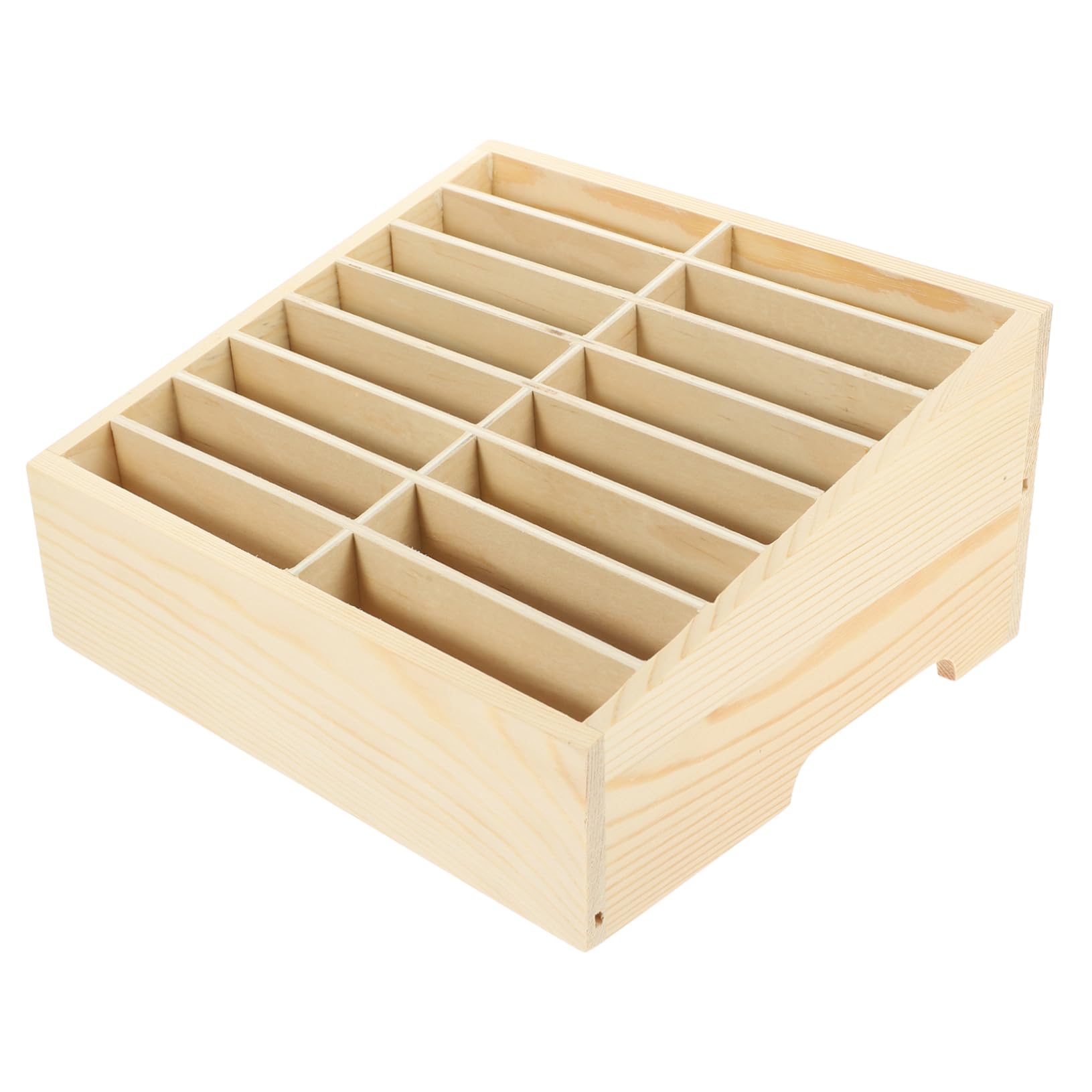 STOBOK Mobile Phone Storage Box Classroom Cell Phone Organizer Cabinet Calculator Holder Display Holder Management Box 16 Grids Wood Desk Monitor