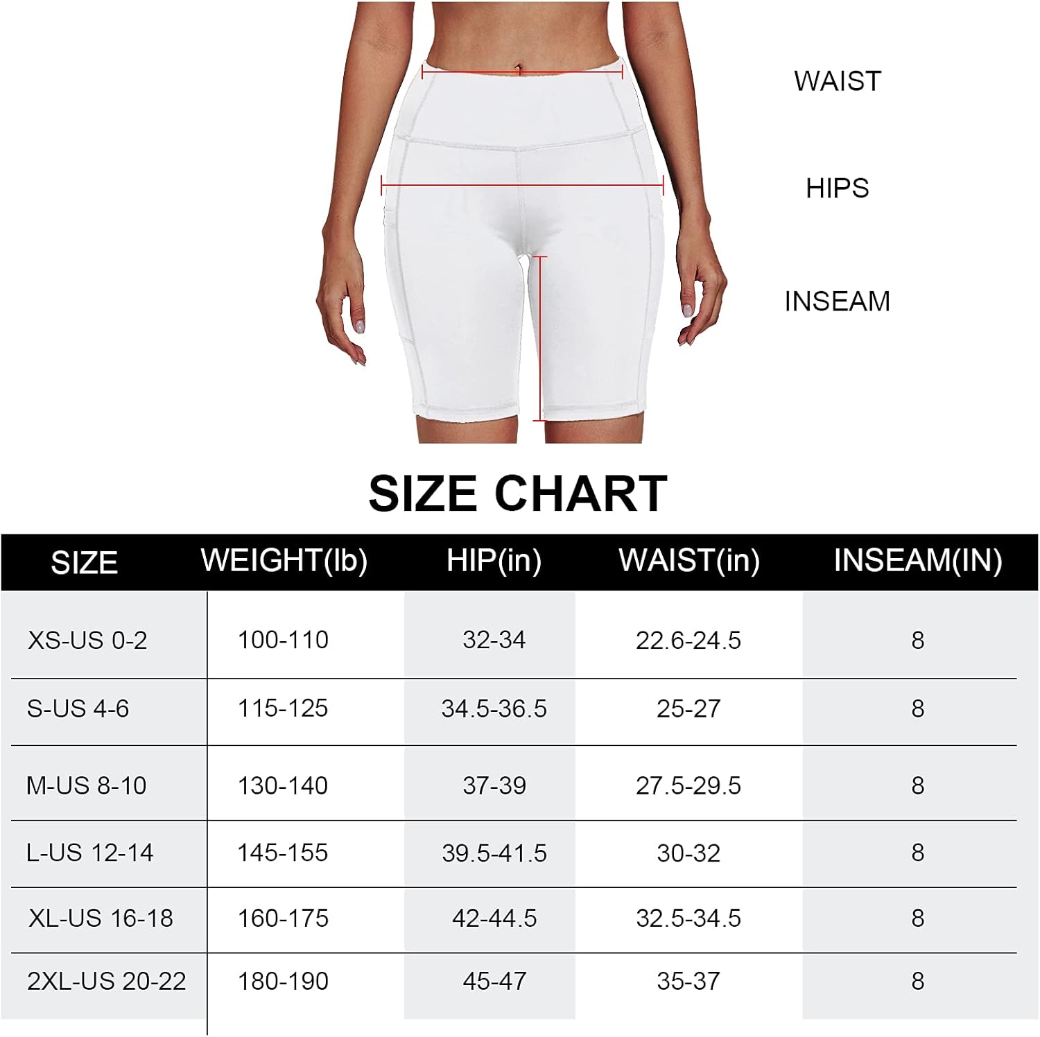 Jimilaka Women's 8" /5" /2" High Waist Biker Shorts with Pockets Yoga Workout Running Bike Athletic Compression Shorts: Clothing